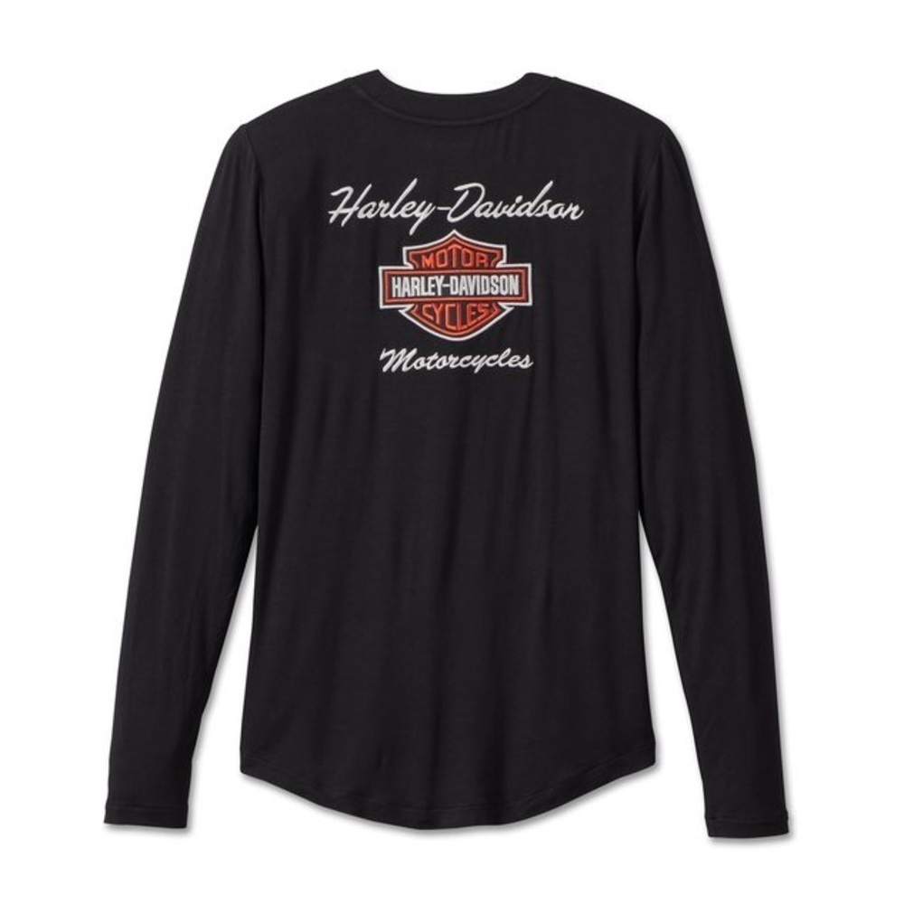 Harley Davidson Women's Iconic Laced Front Henley - Picture 8 of 8
